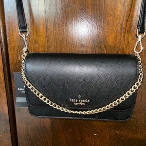 BNWT KATE SPADE Madison Black Leather small crossbody